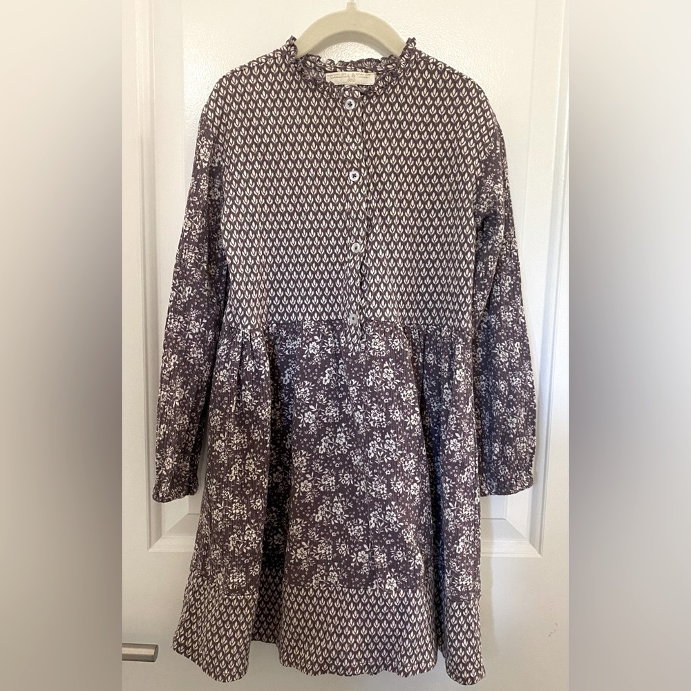 Bohemian vibes! Girls 6x Chelsea & Violet dress in dusty plum floral motif.